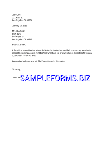 Sample Financial Authorization Letter